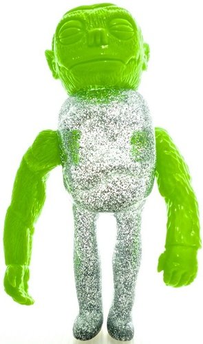 Glitter Monster - Green Lamé figure by Grody Shogun, produced by Lulubell Toys. Front view.