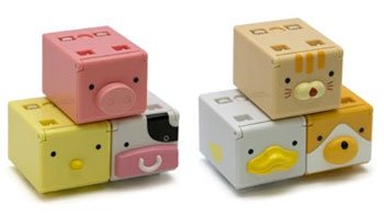 Cubees figure, produced by Firebox. Front view.