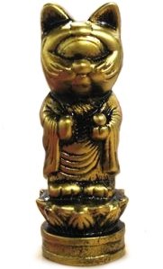 Mini Fortune God - Gold figure by Mori Katsura, produced by Realxhead. Front view.