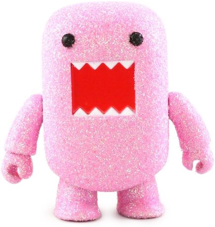 Pink Glitter Domo Qee figure by Dark Horse Comics, produced by Toy2R. Front view.