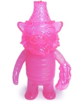 Randall - Clear Pink & Milky Pink figure by Bwana Spoons, produced by Gargamel. Front view.