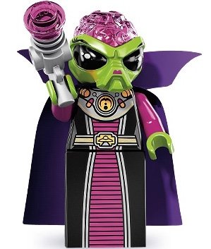 Alien Villainess figure by Lego, produced by Lego. Front view.