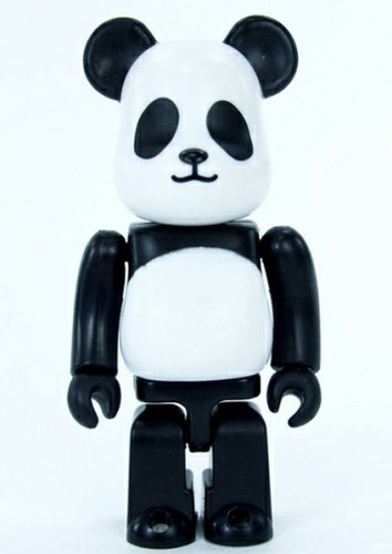 Panda Boy Be@rbrick - 100% figure by Wwf X Milk , produced by Medicom Toy. Front view.