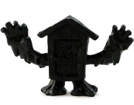 Phantom Shithouse - Black figure by Kyle Thye, produced by October Toys. Front view.