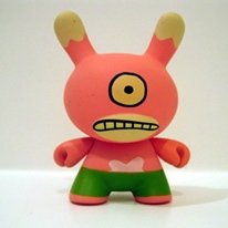 2 Face Dunny (Bunky) figure by David Horvath, produced by Kidrobot. Front view.