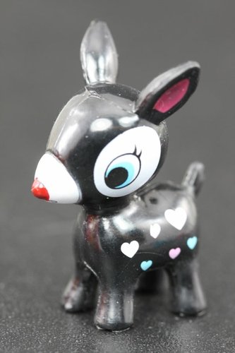 Black Puchi Babie Deer  figure, produced by Prime Nakamura. Front view.