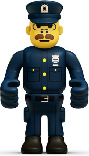 NYOff figure by Eboy, produced by Kidrobot. Front view.