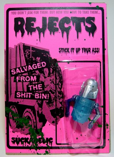 Pink Reject figure by Sucklord, produced by Suckadelic. Front view.