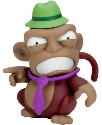 Evil Monkey figure, produced by Kidrobot. Front view.