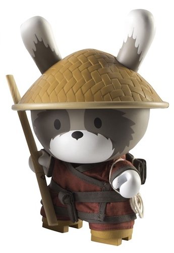 Raku Day Kidrobot Exclusive Red Edition figure by Huck Gee, produced by Kidrobot. Front view.