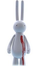 Petit Lapin with a Broken Heart figure by Mr. Clement. Front view.