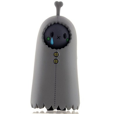 Gray Cloak figure by Tado, produced by Kidrobot. Front view.