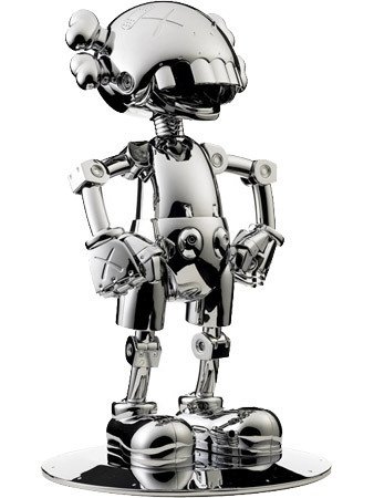 No Future Companion figure by Kaws X Hejima Sorayama, produced by Medicomtoy. Front view.