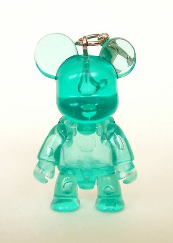 Transparent Blue Qee Zipper Pull figure, produced by Toy2R. Front view.
