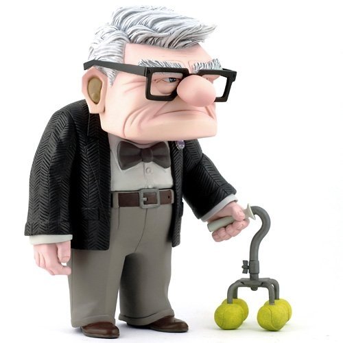 Carl Fredricksen figure by Pixar, produced by Hot Toys. Front view.