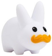 Happy Labbit figure by Frank Kozik, produced by Kidrobot. Front view.