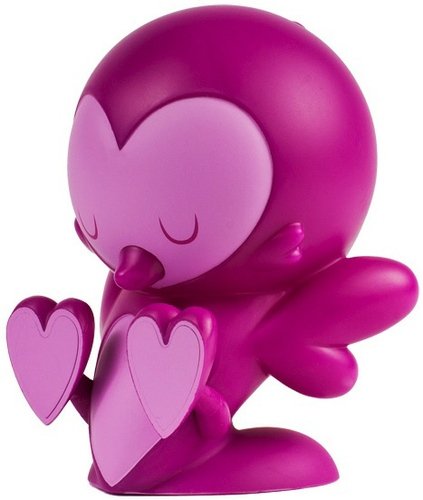 Love Birds - Purple figure by Kronk, produced by Kidrobot. Front view.