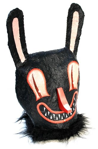 Unwearable Rabbit Mask figure by Travis Lampe. Front view.