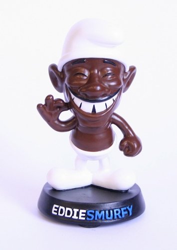 EddieSmurfy  figure, produced by Oddco Ltd.. Front view.
