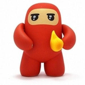 Lava Ninja figure by Shawn Smith (Shawnimals), produced by Kidrobot. Front view.