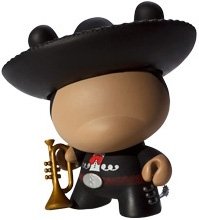 El Mariachi - Black figure by Ochostore, produced by Kidrobot. Front view.