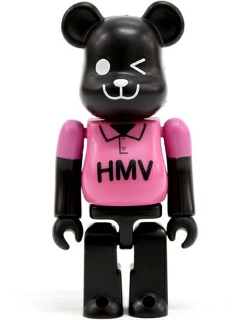 HMV Be@rbrick 100% - Black figure by Hmv, produced by Medicom Toy. Front view.