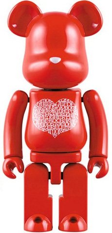 International Love Heart Be@rbrick 200% figure by Alexander Girard, produced by Medicom Toy X Bandai. Front view.