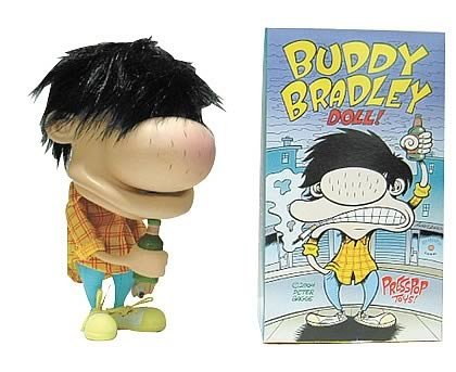 Buddy Bradley Doll figure by Peter Bagge, produced by Presspop. Front view.