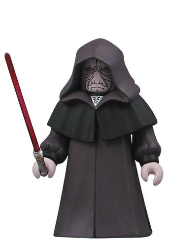 Emperor Palpatine figure by Lucasfilm Ltd., produced by Medicom Toy. Front view.