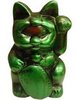 Mini Fortune Cat - Metallic Green Rub