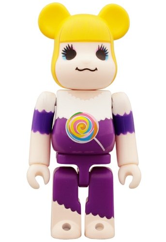 I Love Candy Be@rbrick 100% figure by Rune Naito, produced by Medicom Toy. Front view.