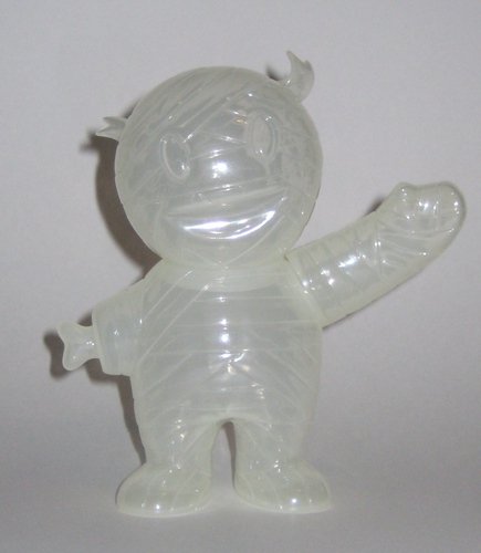 Mummy Boy - Milky Clear figure by Brian Flynn, produced by Super7. Front view.