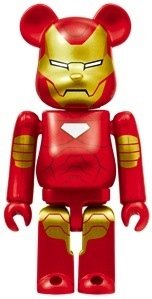 Iron Man Be@rbrick 100% figure by Marvel, produced by Medicom Toy. Front view.