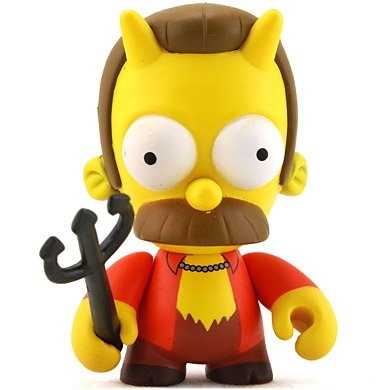 Flanders figure by Matt Groening, produced by Kidrobot. Front view.