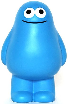 Amos Generic Character - Blue figure by James Jarvis, produced by Amos Toys. Front view.