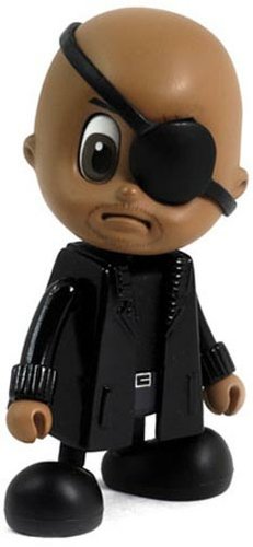 Nick Fury figure by Marvel, produced by Hot Toys. Front view.
