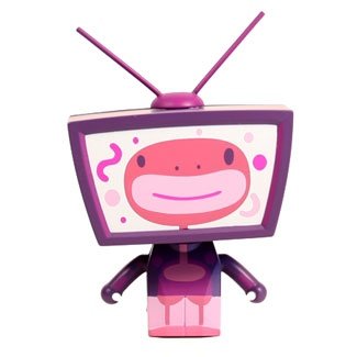 TV Head figure by Colorblok, produced by Kaching Brands. Front view.