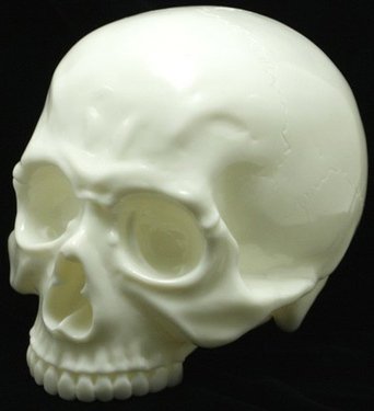Skull Head 1/1 - Crazy Glow figure, produced by Secret Base. Front view.