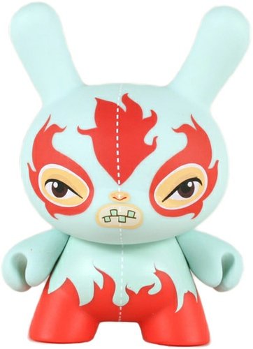 Dunny Fatale figure by Kathie Olivas, produced by Kidrobot. Front view.