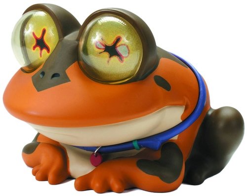 Hypnotoad figure by Matt Groening, produced by Kidrobot. Front view.