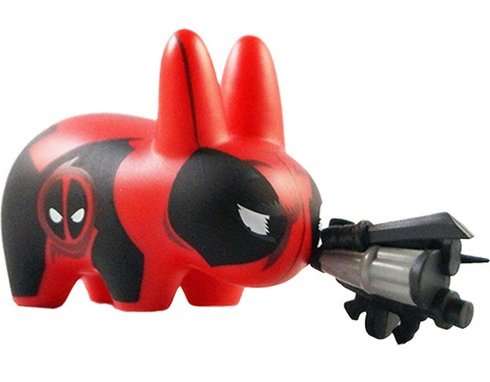 Deadpool Labbit figure by Marvel, produced by Kidrobot. Front view.