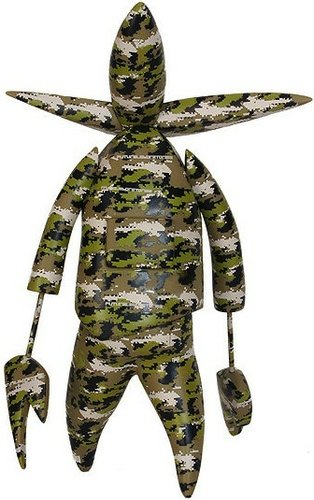 Nosferatu - Green Camo figure by Futura, produced by 360 Toy Group . Front view.