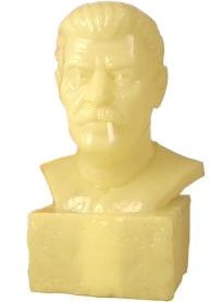 Smokin Joe Dzhugashvili Stalin Bust - Toy Tokyo Exclusive figure by Frank Kozik, produced by Ultraviolence. Front view.