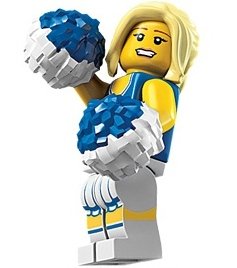Cheerleader figure by Lego, produced by Lego. Front view.