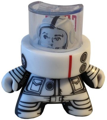 Astronaut - White figure by Jon-Paul Kaiser, produced by Kidrobot. Front view.