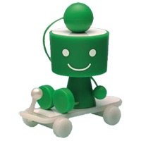 Knockman Cart figure by Maywa Denki, produced by Cube Works. Front view.