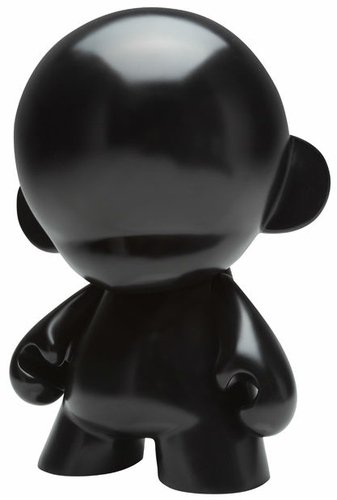 Mega Munny 20 - Glossy Black figure, produced by Kidrobot. Front view.