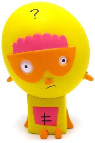 Collie figure by Jon Burgerman, produced by Kidrobot. Front view.