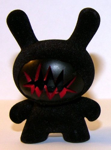Makalibudunny Black figure by Makalibu, produced by Kidrobot. Front view.