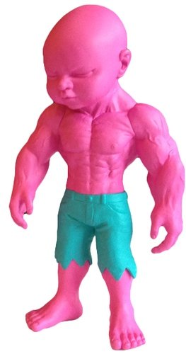 Temper Tot - Pink/Turquoise Edition figure by Ron English, produced by Popaganda. Front view.
